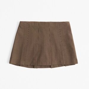 NWT Abercrombie & Fitch Brown Plaid Pleated Mini Skirt